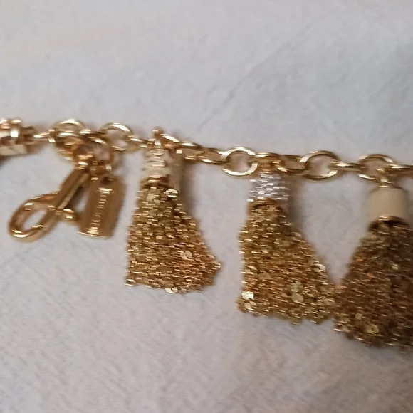Coach Elegant Gold Tassel Necklace and Bracelet Set - Picture 3 of 8